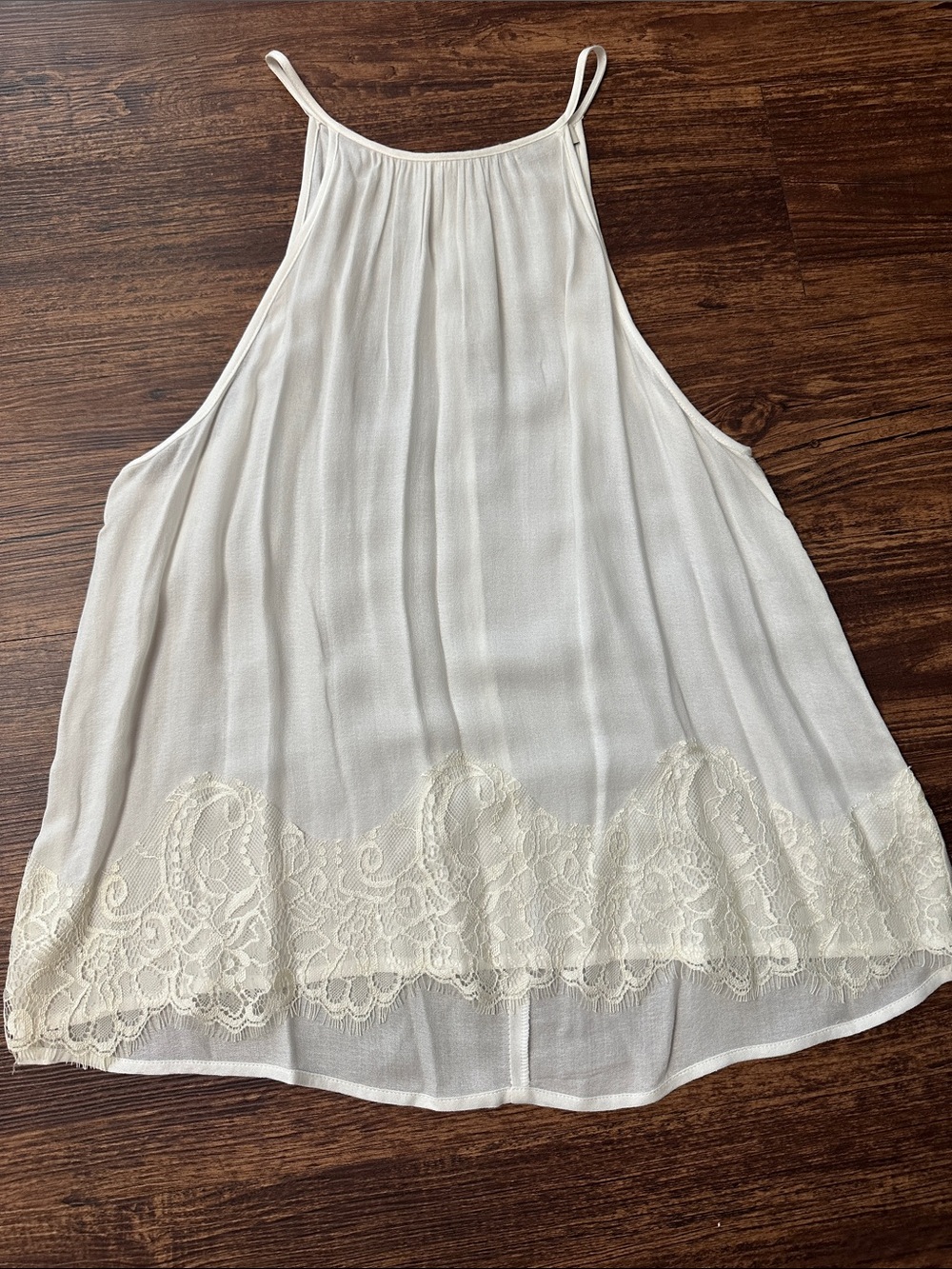Chloe K Cream Large Tank Lace-Trim Slip Chemise Large New without tags
